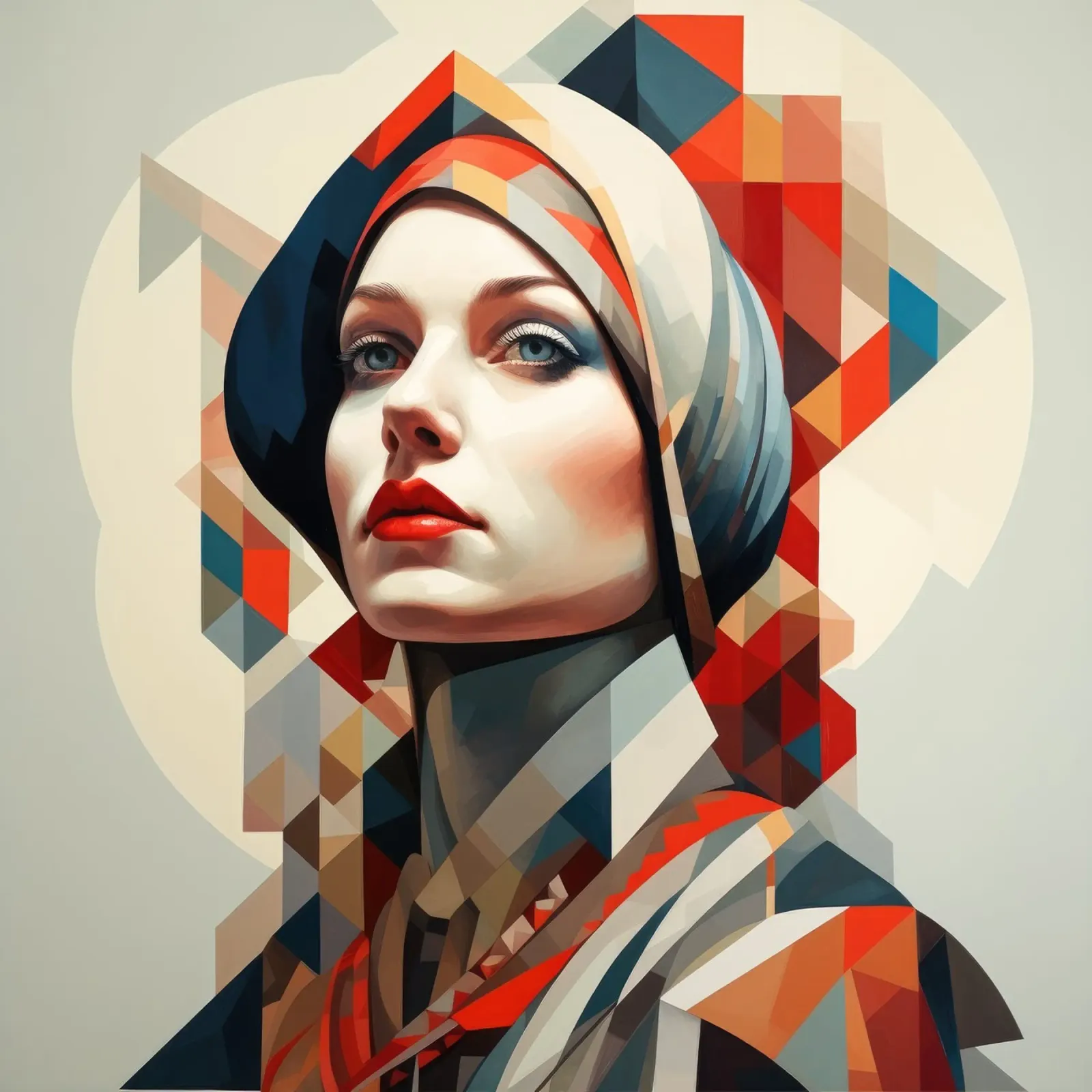 Polacco geometrico Donna poster con telaio in legno da Artful Muse