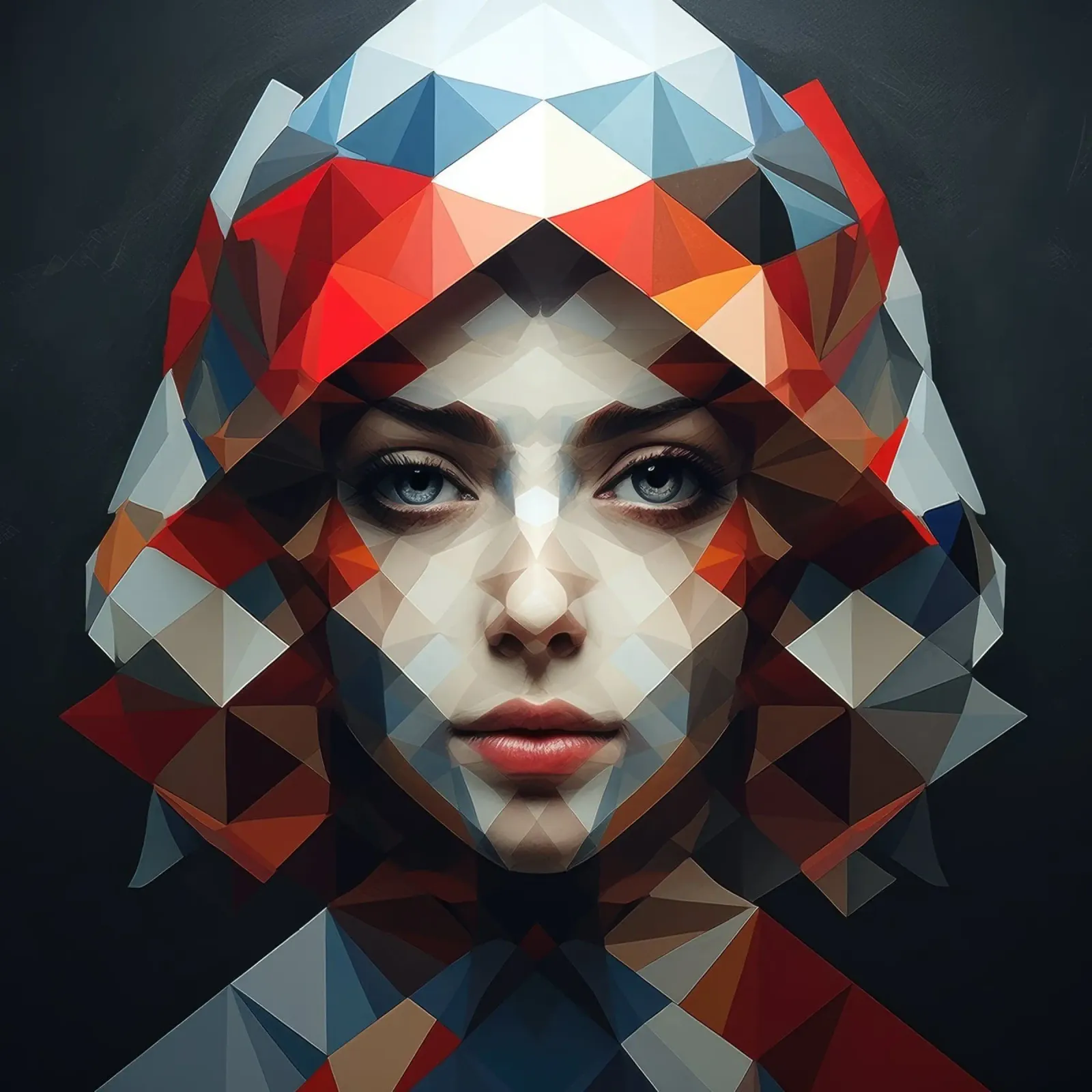 Donna russa geometrica pellicola backlit da Artful Muse