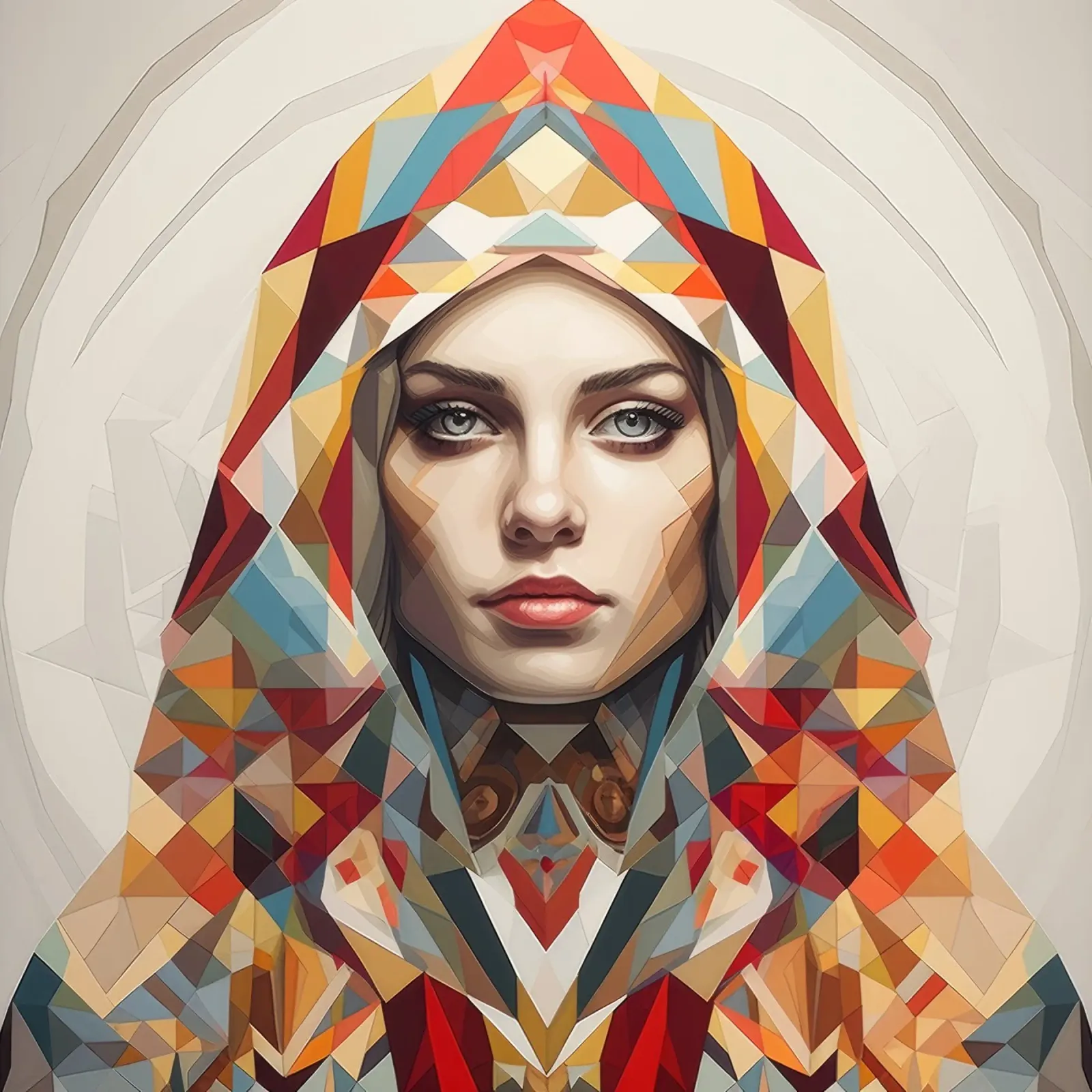 Donna russa geometrica pellicola backlit da Artful Muse