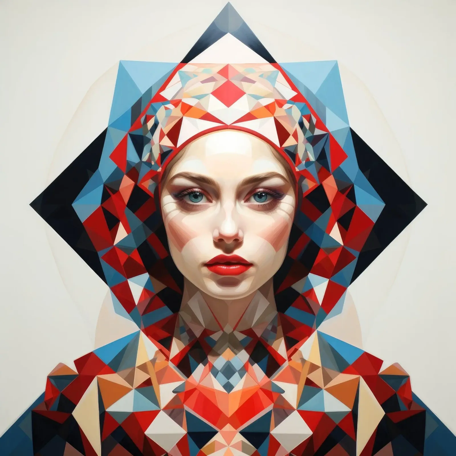 Donna russa geometrica poster da Artful Muse