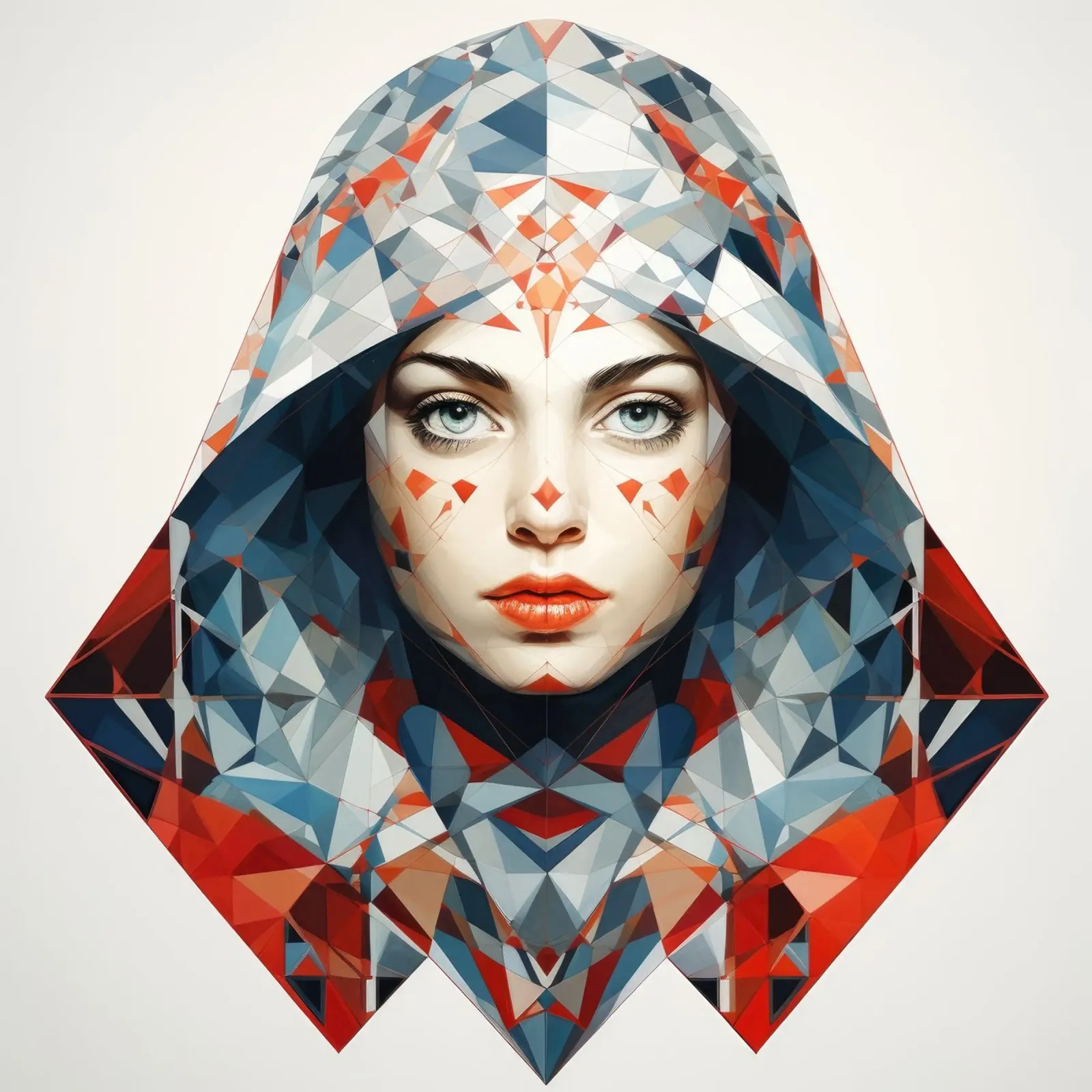 Donna russa geometrica pellicola backlit da Artful Muse