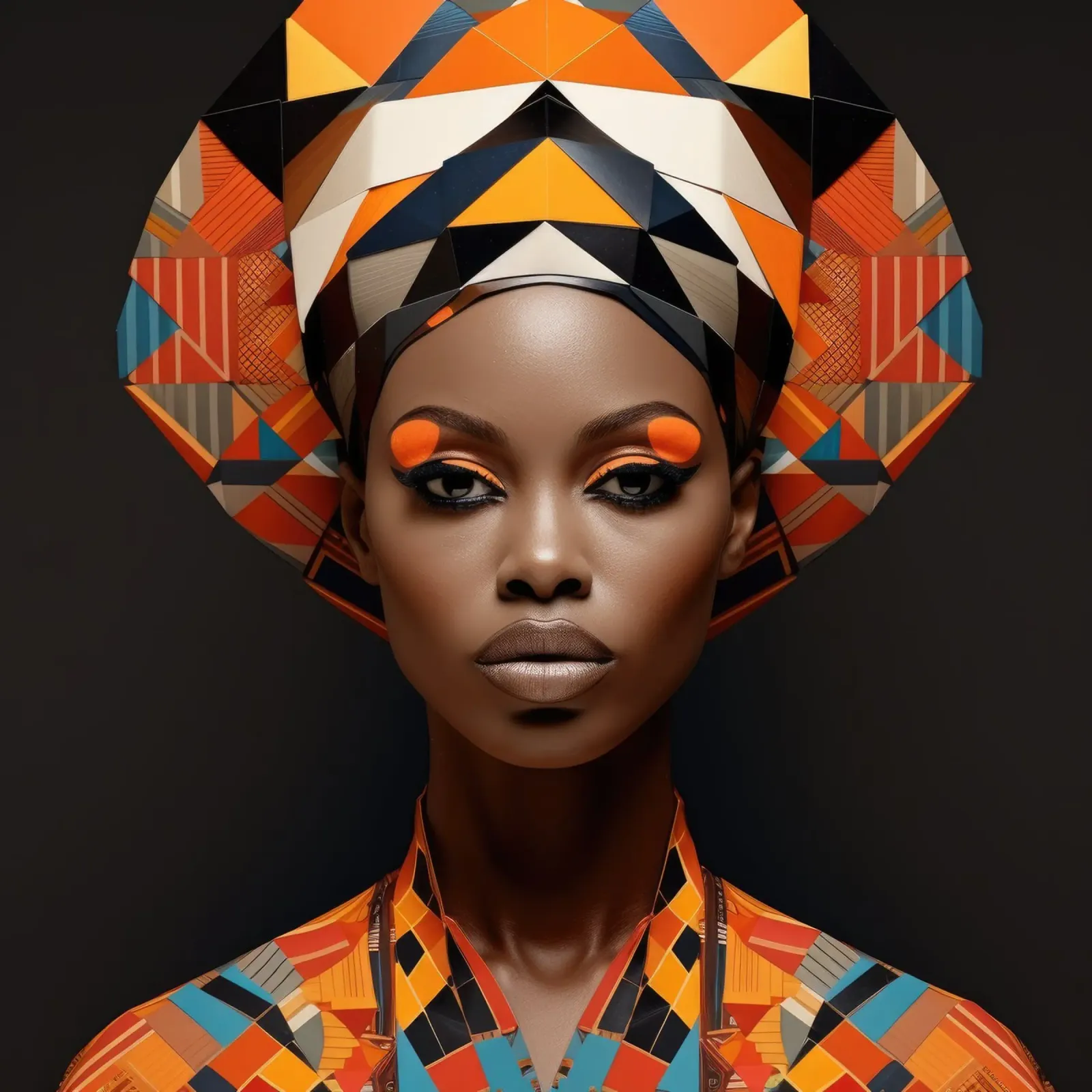 Donna senegalese geometrica pellicola backlit da Artful Muse