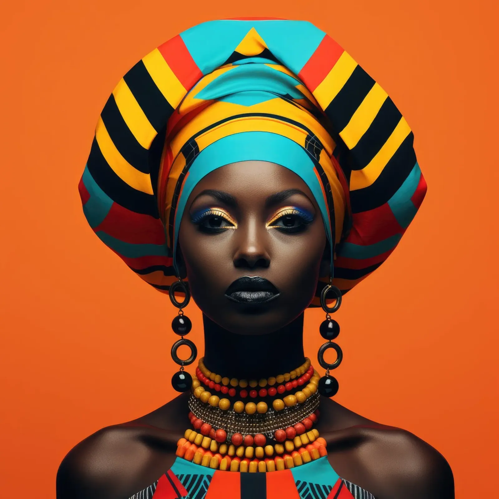 Donna senegalese geometrica pellicola backlit da Artful Muse