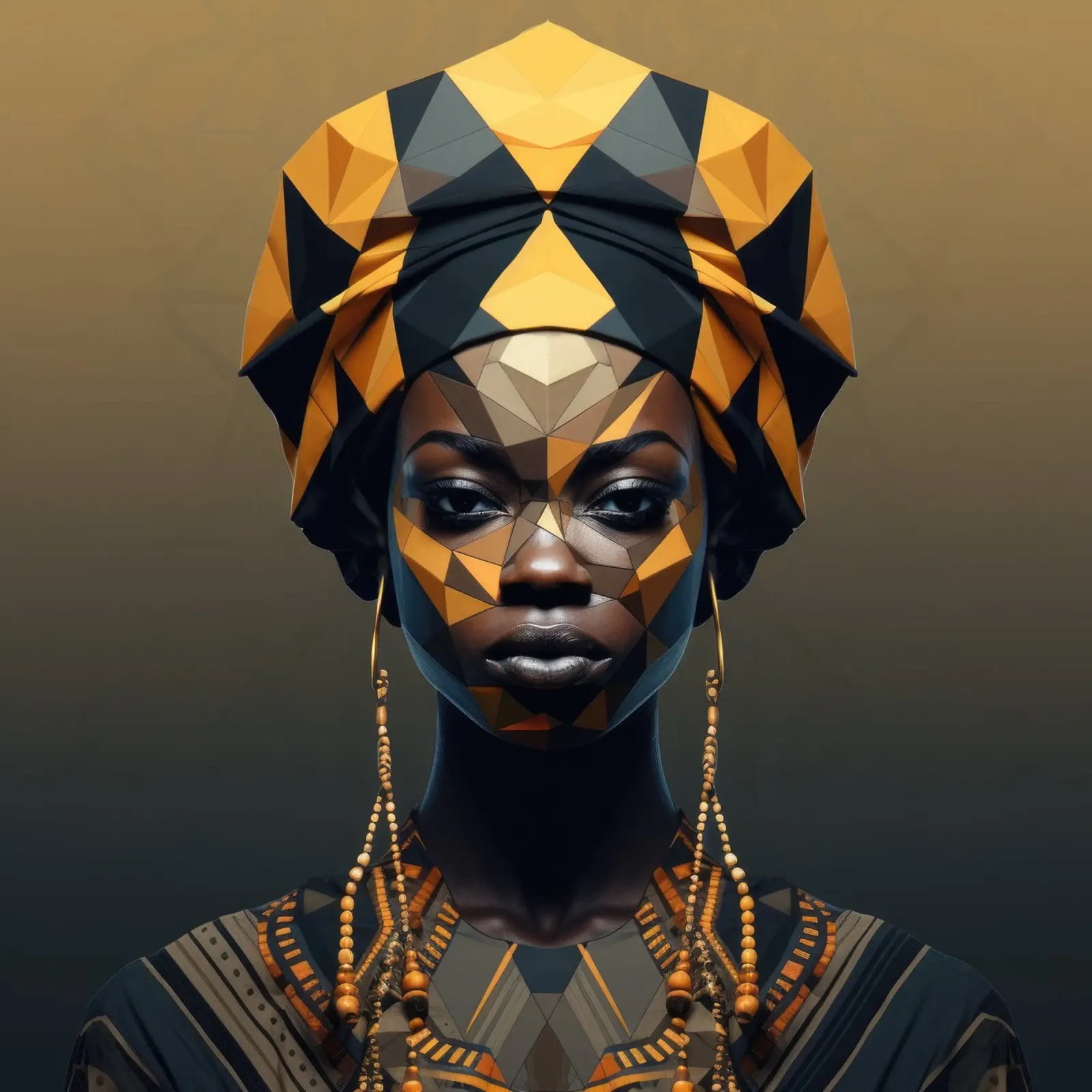 Donna senegalese geometrica pellicola backlit da Artful Muse