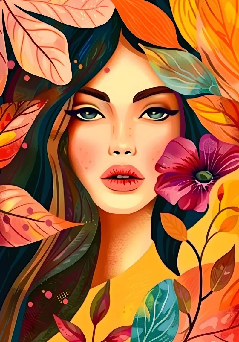 Ritratto della bambina in fiore alluminio dibond da Artful Muse