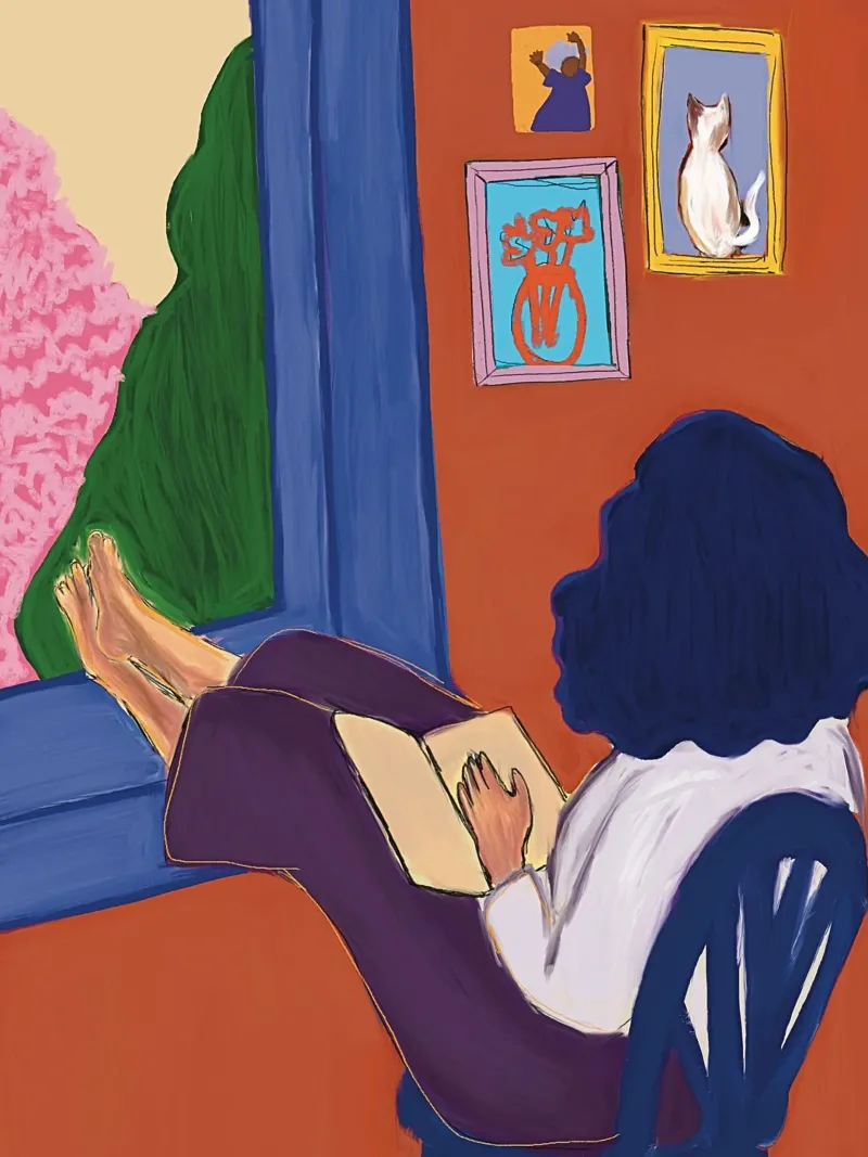The reader (after Matisse) alu-dibond by tainah negreiros