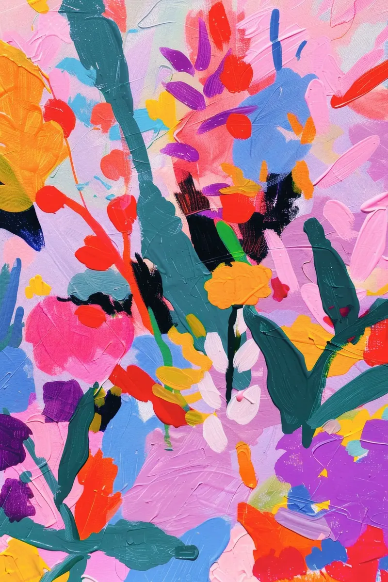 Bloemen Abstract Kleurrijke Print hahnemühle van Boheme