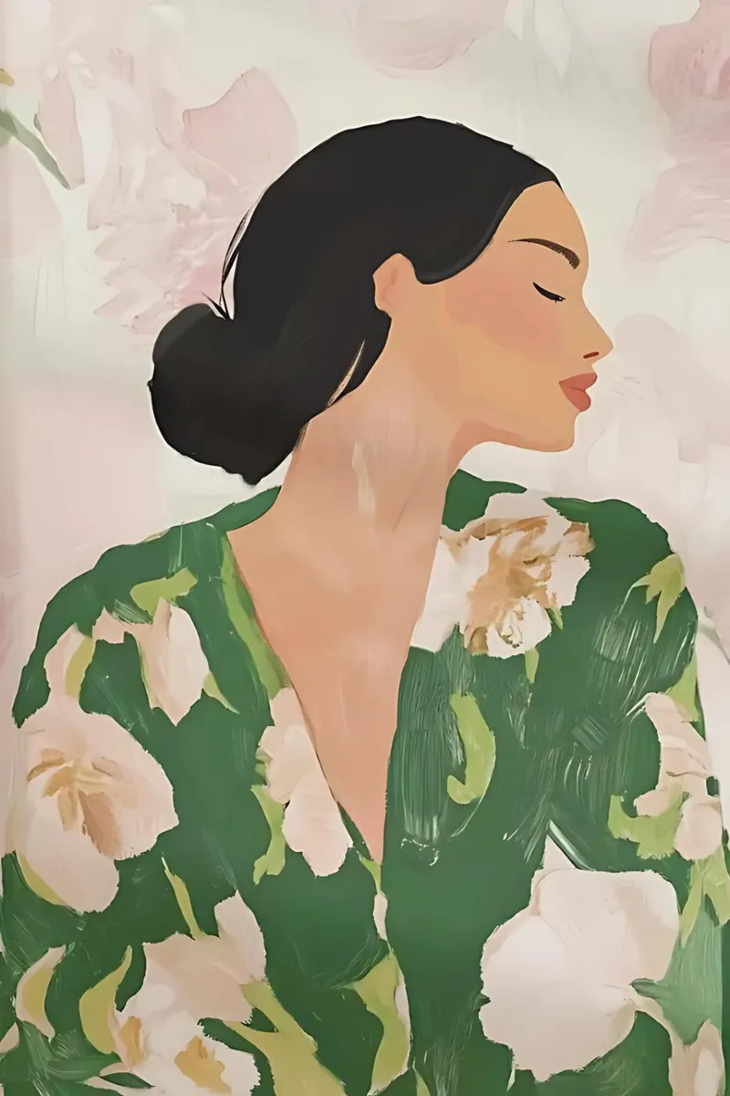 Impression femme abstraite, illustration femme hahnemühle de Little Lila
