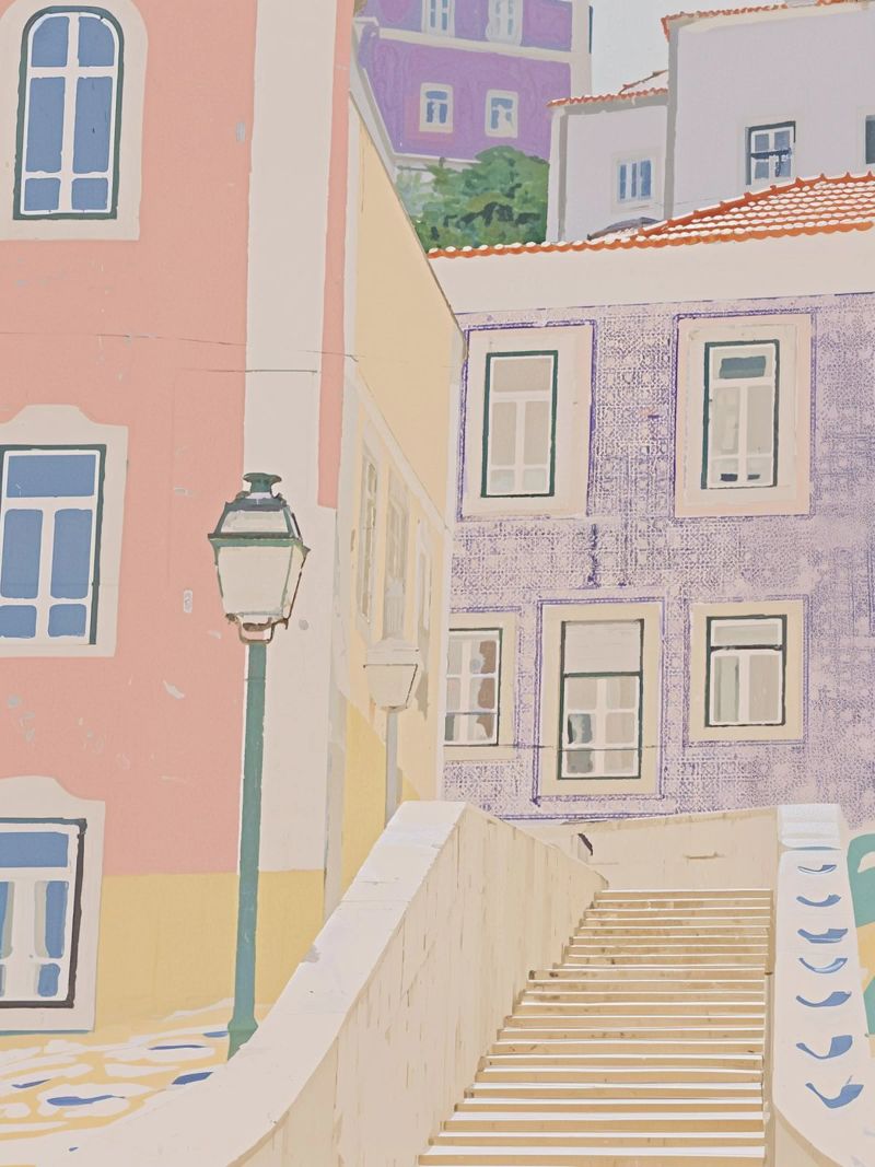 Vieille ville de Lisbonne méditerranéenne poster de Carinaprint
