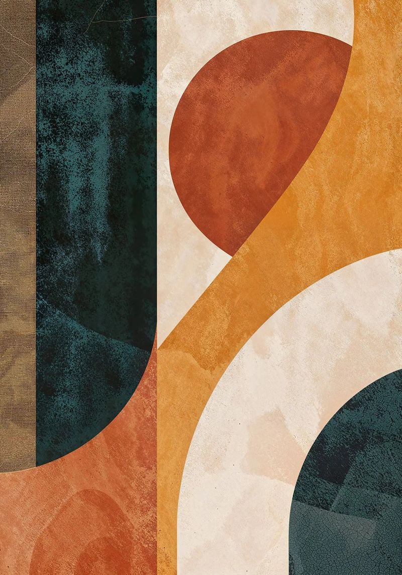 circles rectangles curves geometry abstract shapes contrast canvas by minerva santiago