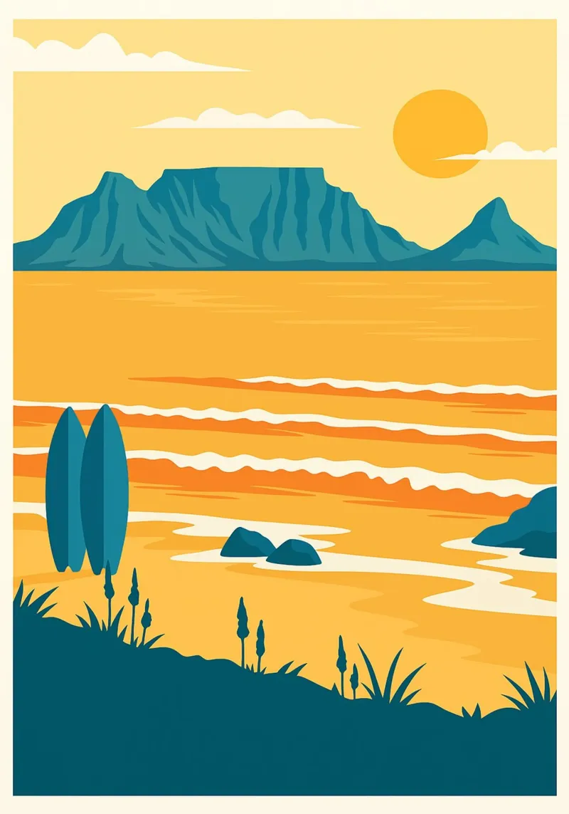 Bij de zee abstracte kunst poster met houten frame van Bulaxtims