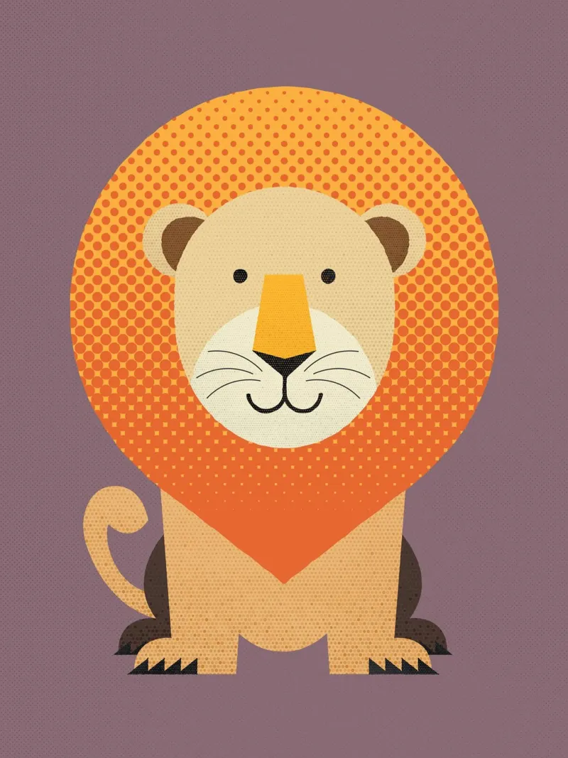 Whimsy Lion canvas by The Printed Sparrow