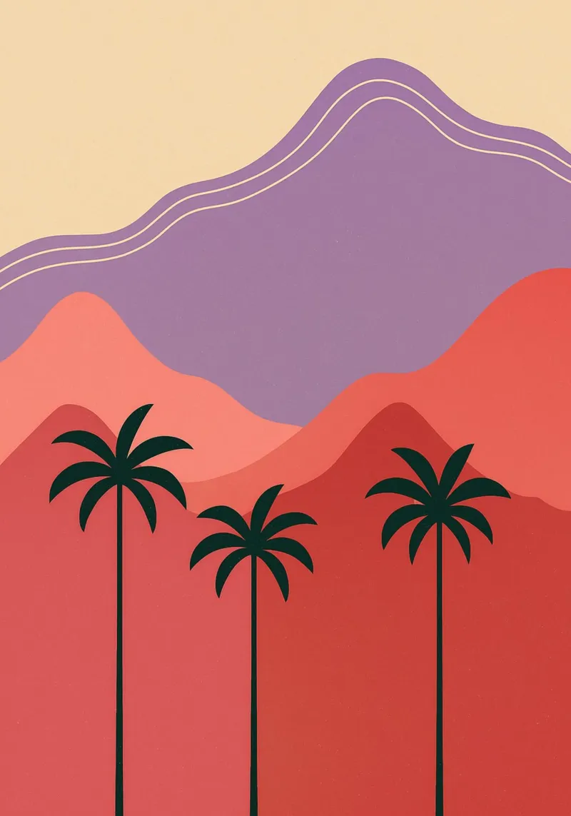 Coconut Trees Abstract Art hahnemühle by Bulaxtims