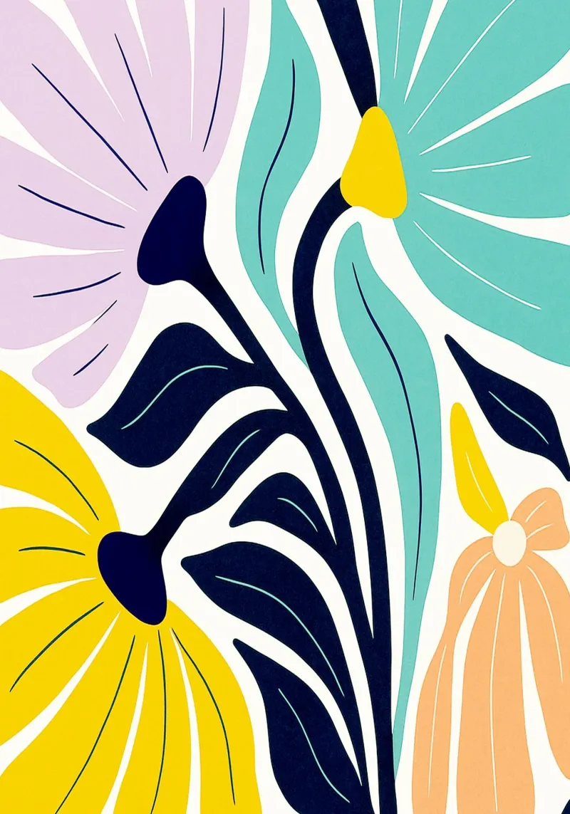 Bloemen Abstracte Kunst canvas van Bulaxtims