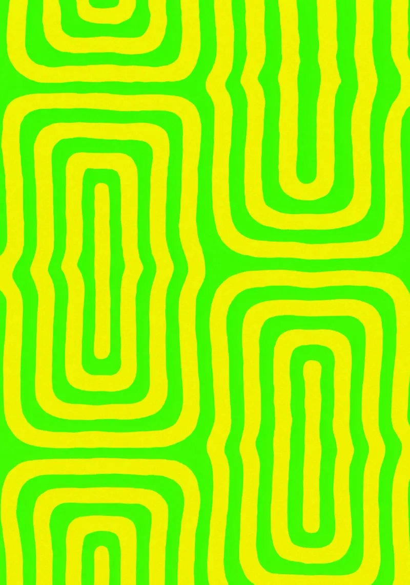 Ligne verte jaune art abstrait hahnemühle de Bulaxtims