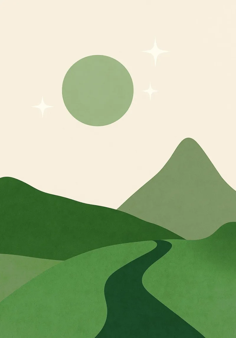 Arte astratta di montagna poster con telaio in alluminio da Bulaxtims