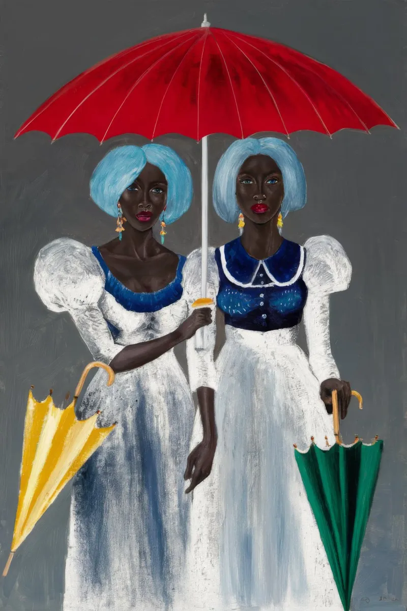 Umbrella Harmony poster con telaio in plastica da Ebony Carpenter
