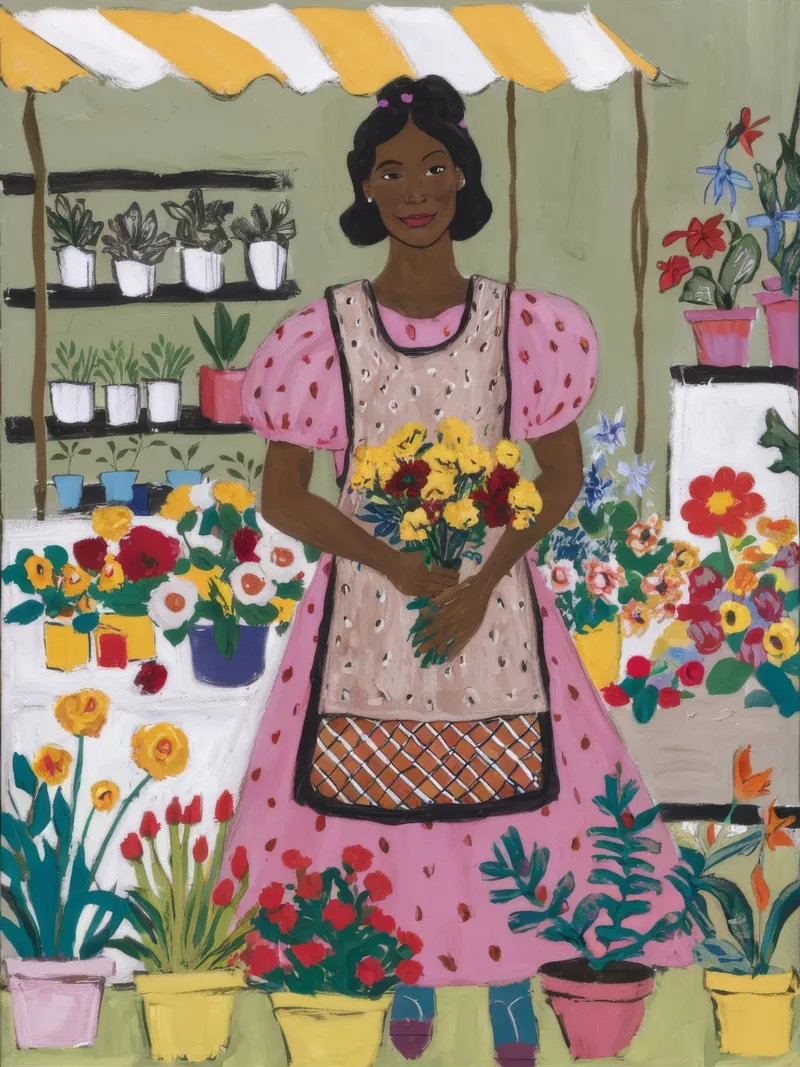 Blumenschmuck Leinwand mit Schattenfugenrahmen von Ebony Carpenter