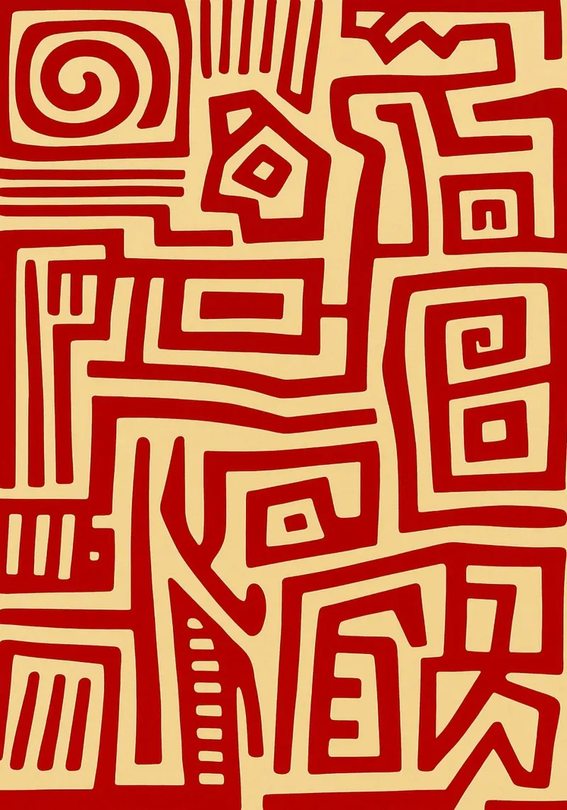 Rote Linie Moderne Abstrakte Kunst Poster mit Kunststoffrahmen von Bulaxtims