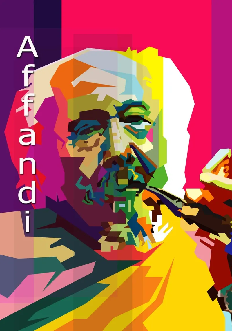 Affandi Koesoema Artista che dipinge WPAP Trending Now poster con telaio in legno da Artkreator