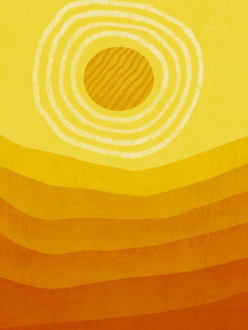 Sun in the desert Modern Abstract Art poster by Bulaxtims