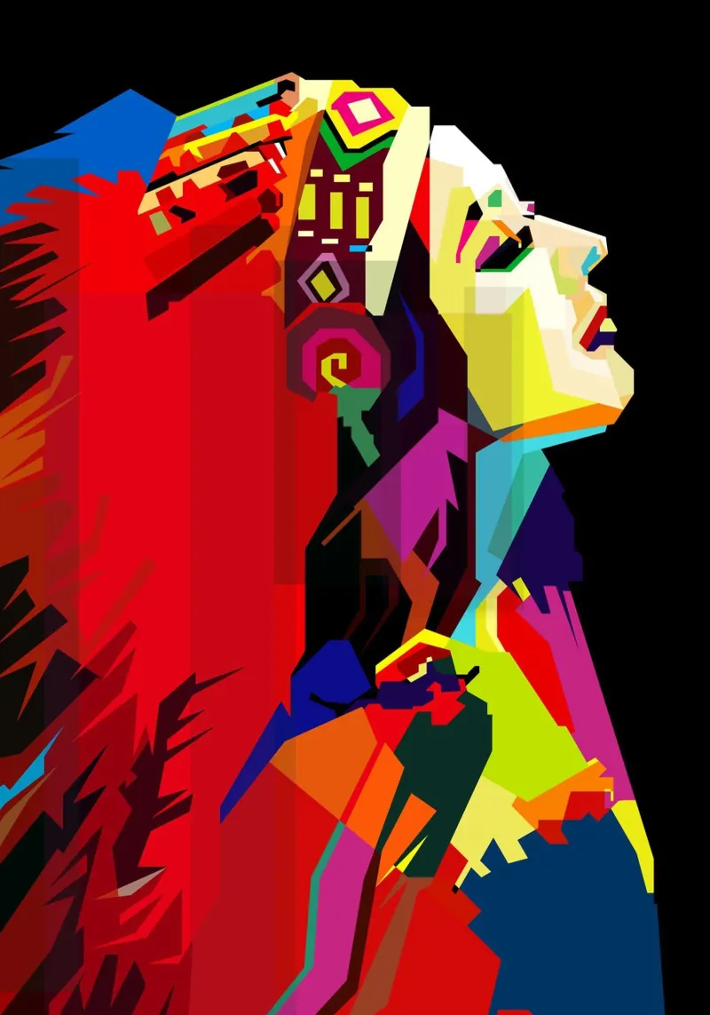 Apache Donna Stile Etnico WPAP Trending Now pellicola backlit da Artkreator