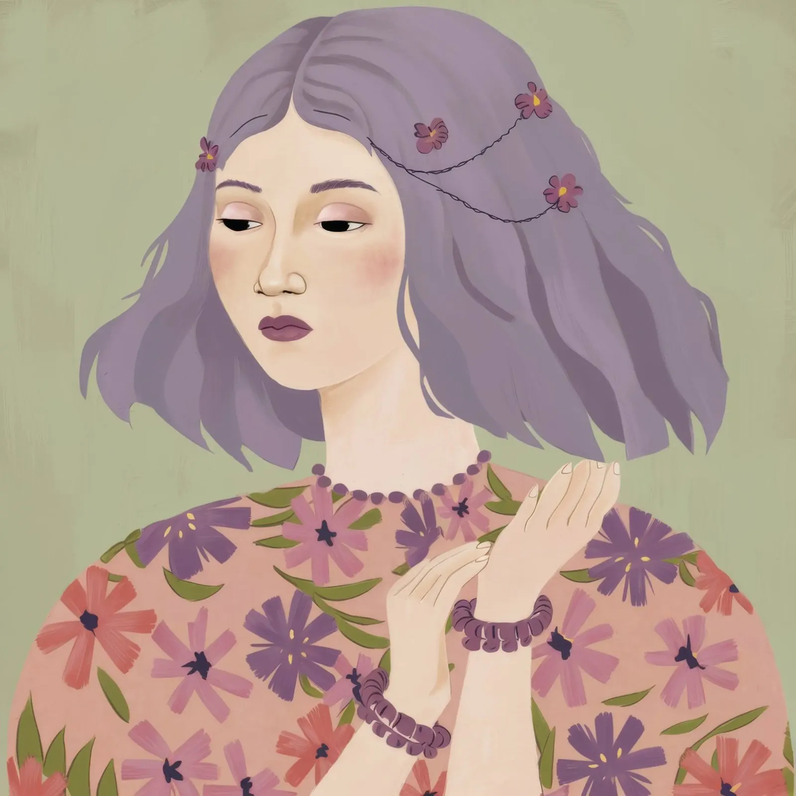Sussurro di fiori di lavanda poster con telaio in plastica da Aether Brush