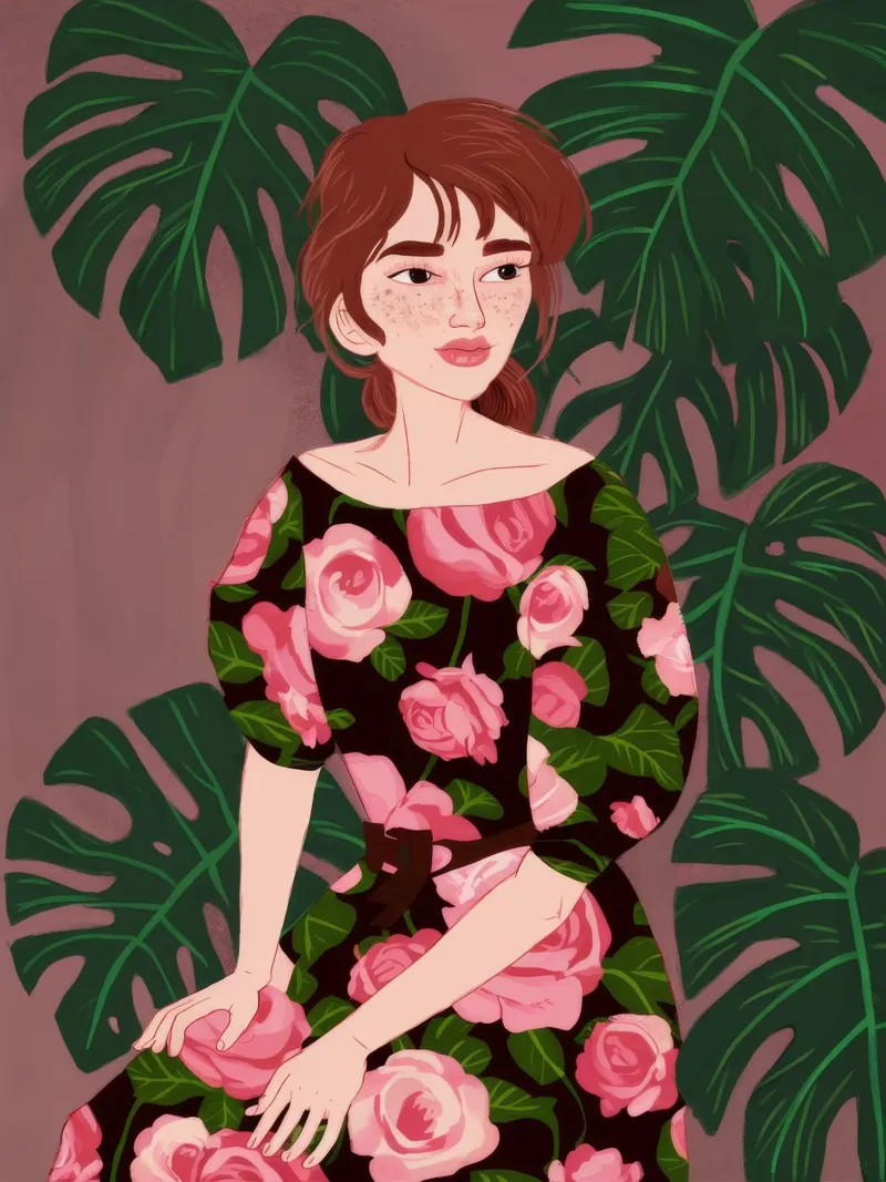 Eleganza della rosa tropicale poster da Aether Brush