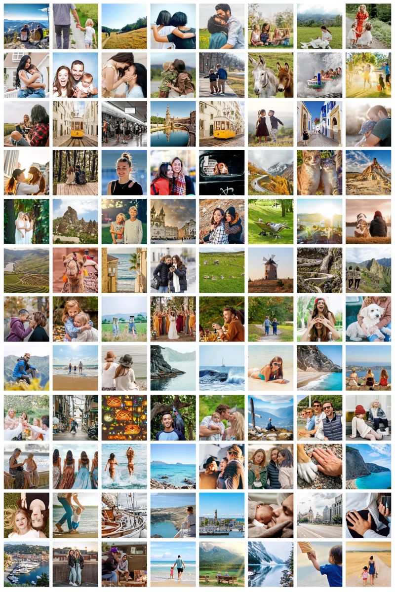 Maxi-Fotocollage • 96 Bilder • Große XXL Fotowand Hahnemühle von Bildschön | Fotocollagen