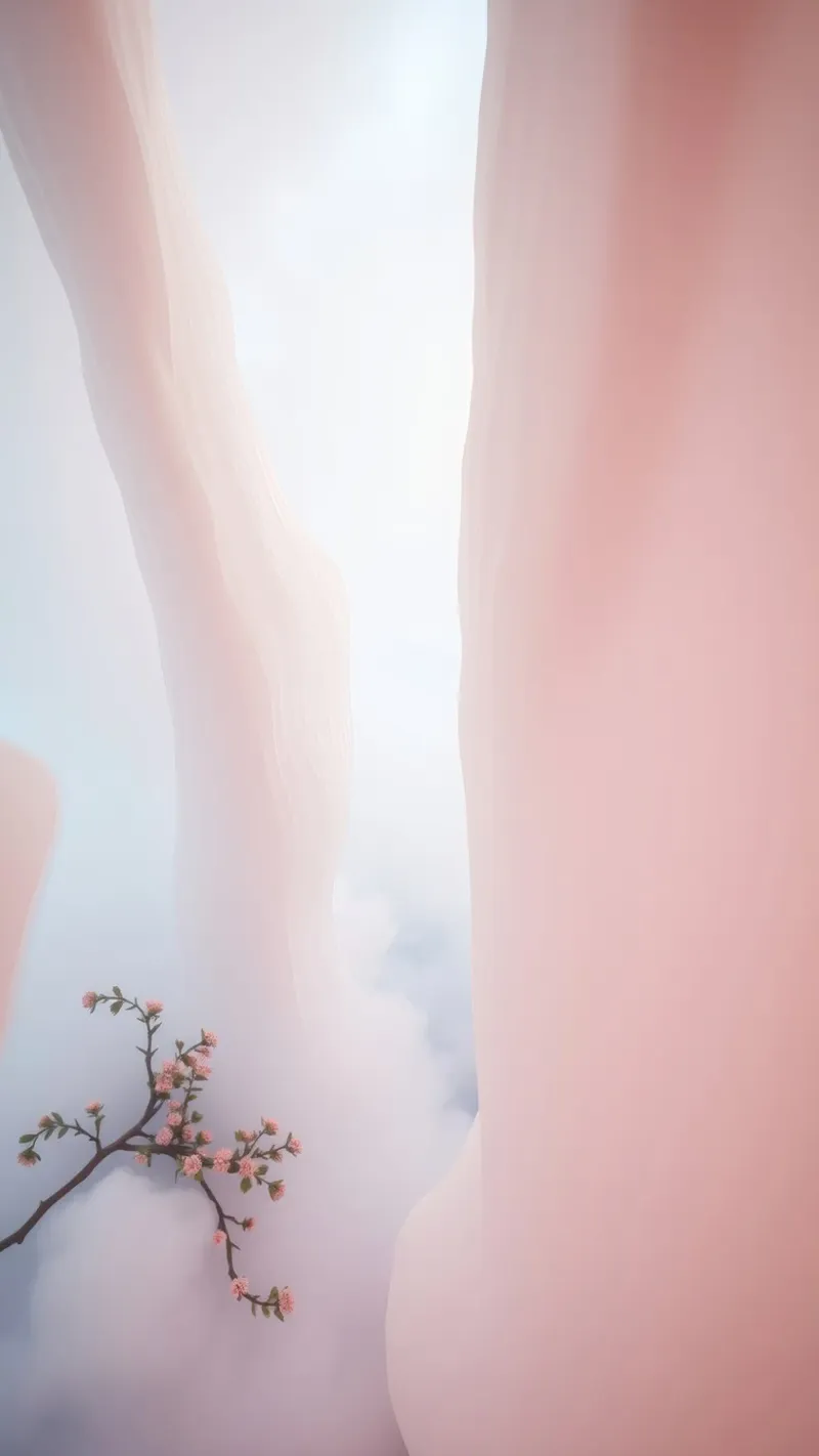 Canyon rosa tenue con ramo d'albero in fiore pellicola backlit da DesignDoodle