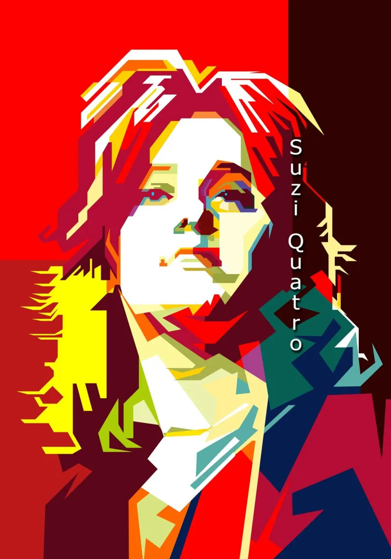 Suzi Quatro cantante rock musicista WPAP Trending Now tela con Cornice a cassetta da Artkreator
