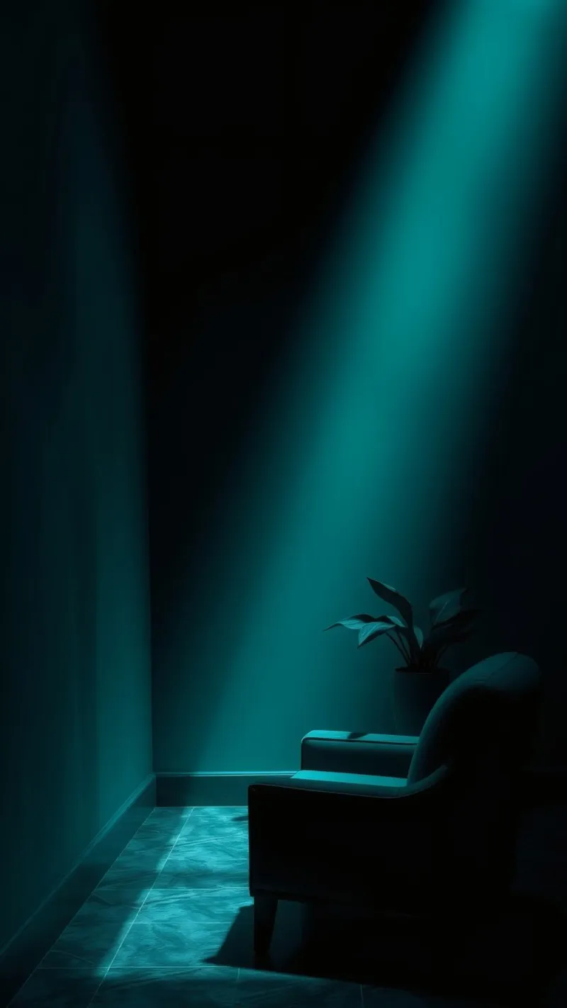 Moody abstract with teal lighting and minimalist design hahnemühle by DesignDoodle