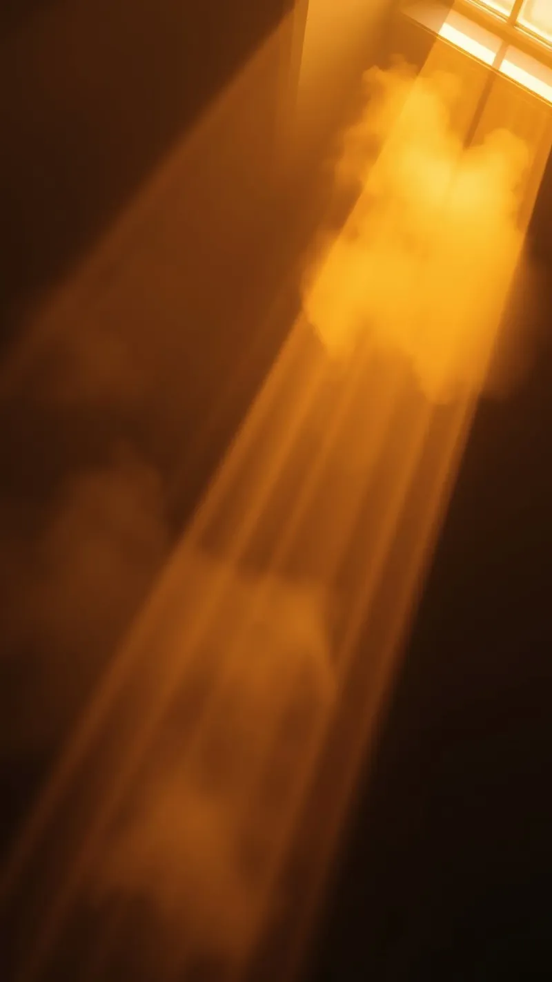 Abstract warm light rays filtering through a dark space canvas by DesignDoodle