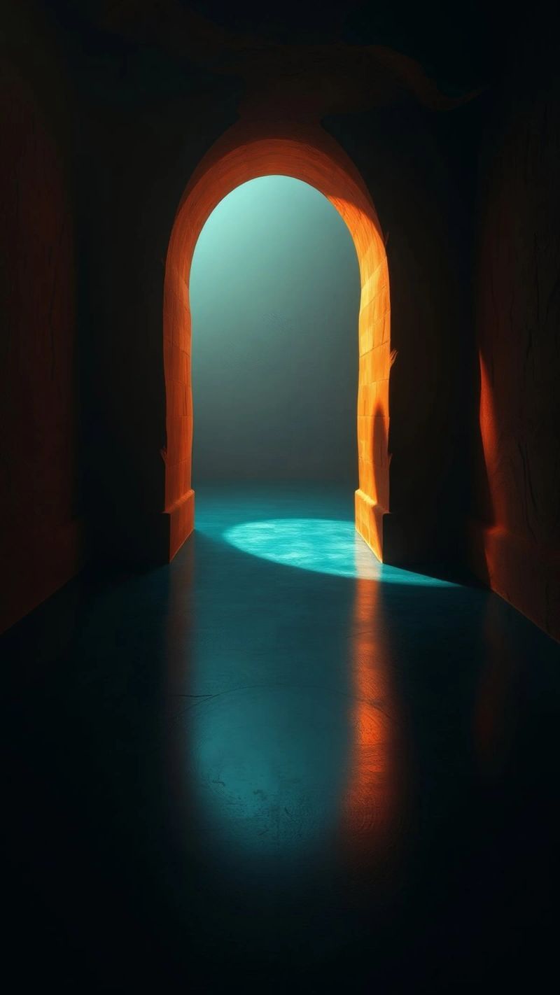 Luce intensa che attraversa un arco tranquillo pellicola backlit da DesignDoodle