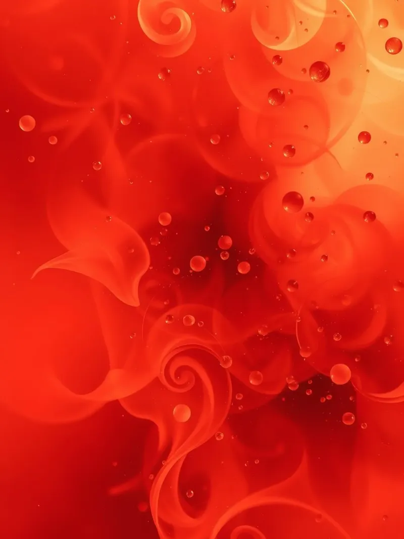 abstract swirling reds and yellows with soft bubbles canvas by DesignDoodle