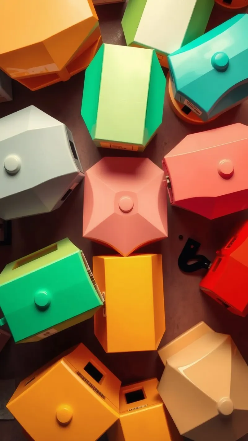 Forme astratte colorate stratificate di forme geometriche pellicola backlit da DesignDoodle