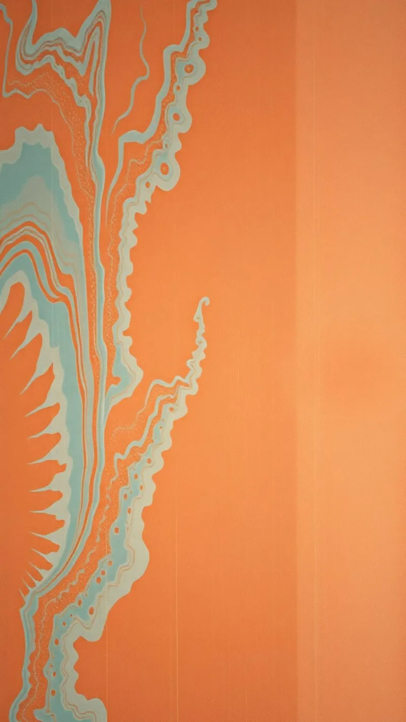 Levendig abstract ontwerp met oranje en blauwe wervelingen canvas van DesignDoodle