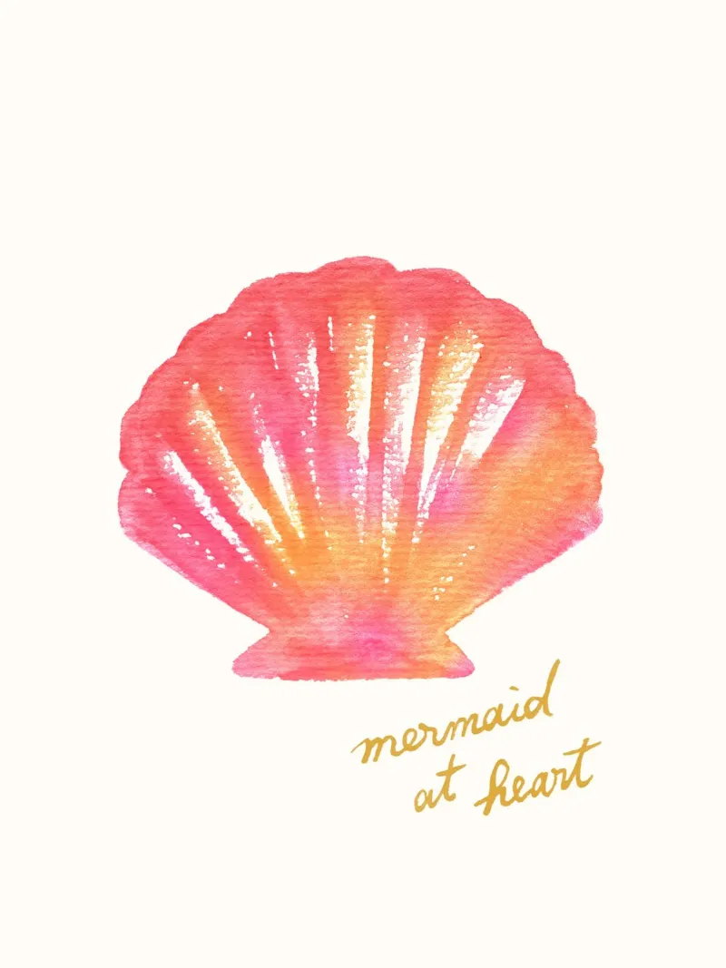 Sirène dans l'âme - Coquillage rose plexiglas de intemporalis