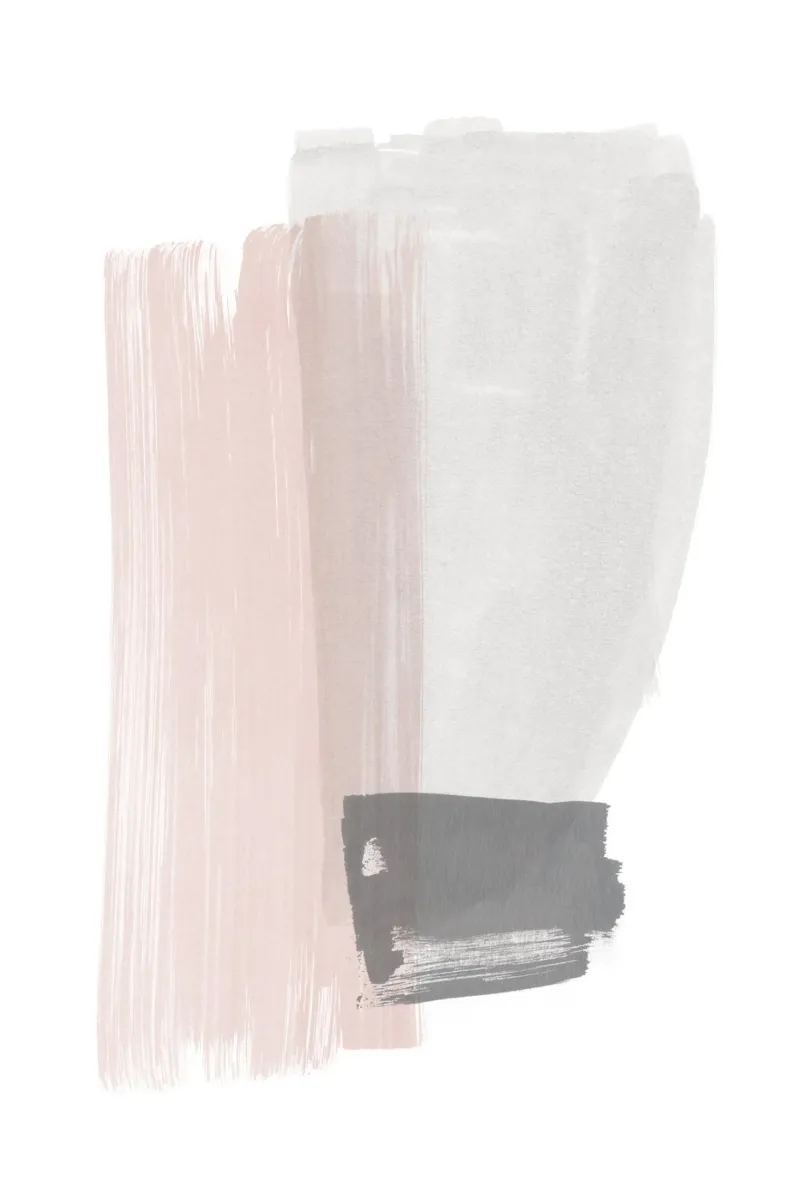 Penseelstreken Roze en Grijs 2 canvas van NouveauPrints