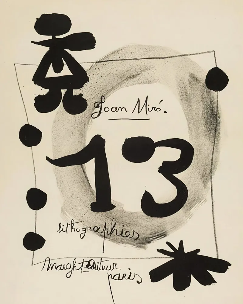 Joan Miro litografo poster con telaio in alluminio da phillipp veisenberg
