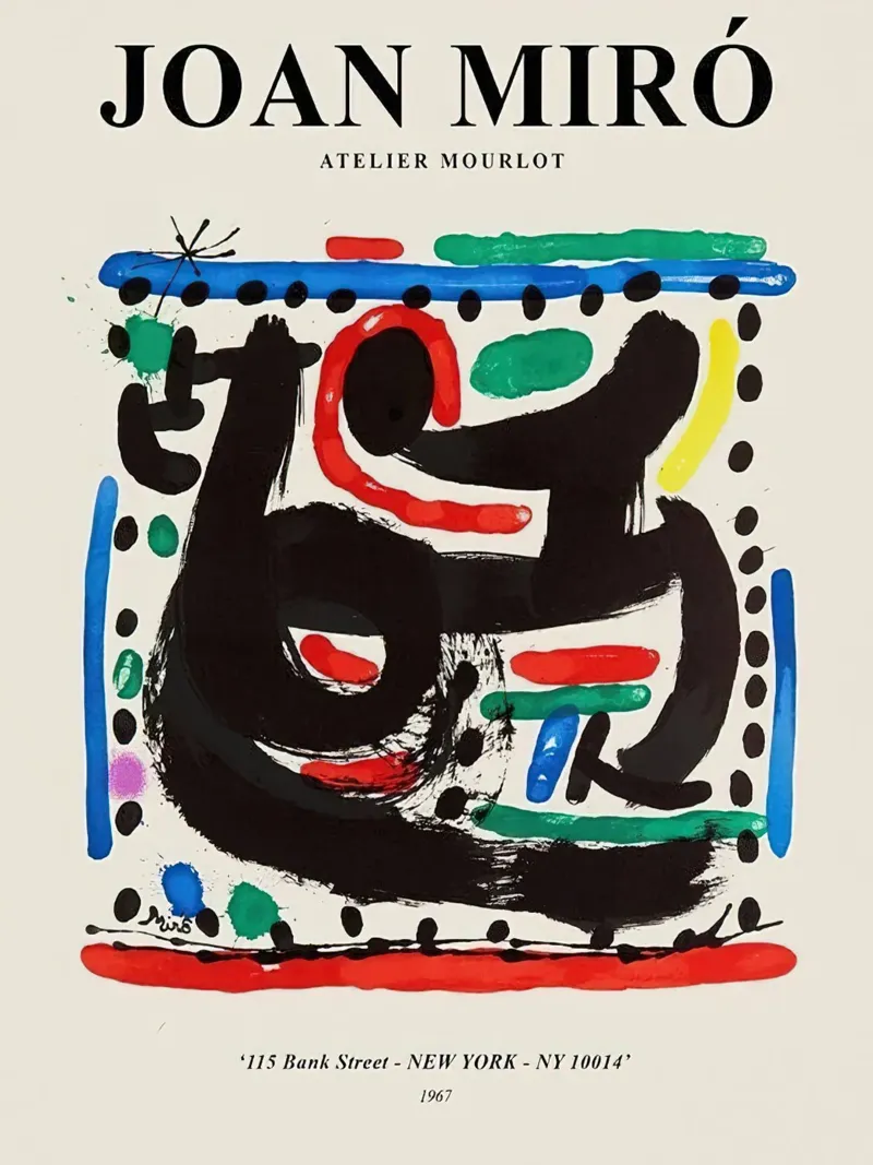 Manifesto della mostra Joan Miro atelier mourlot tela da phillipp veisenberg