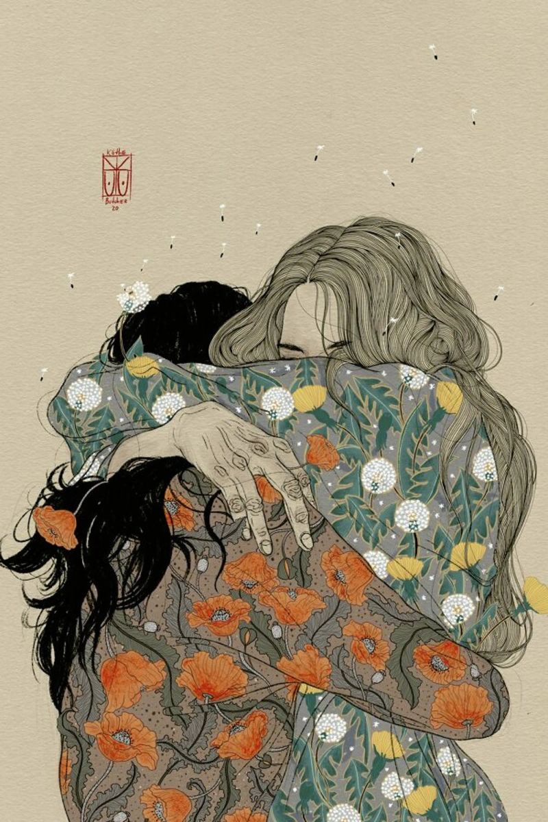 A Hug in the Garden alluminio dibond da Kaethe Butcher