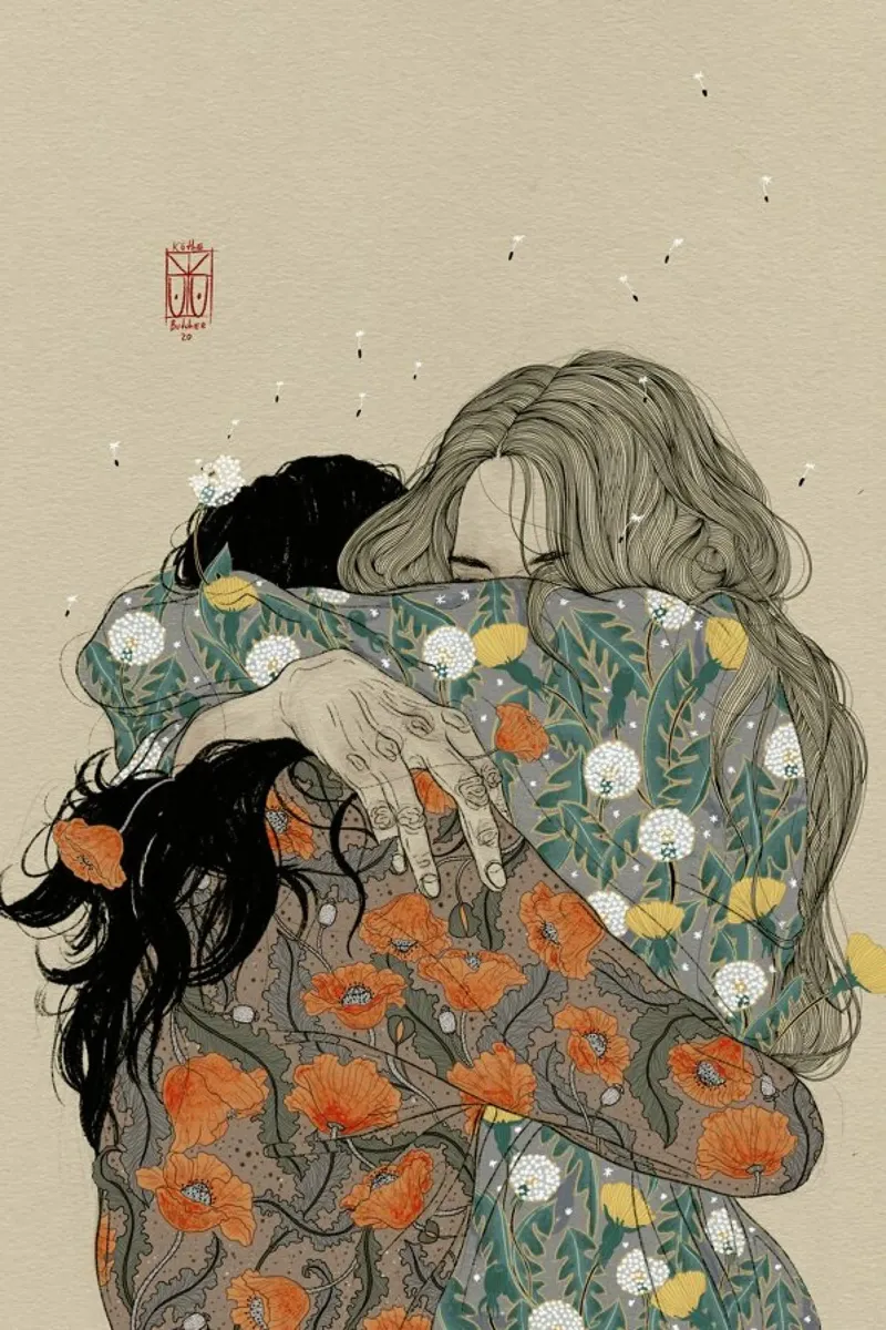 A Hug in the Garden carta hahnemühle da Kaethe Butcher
