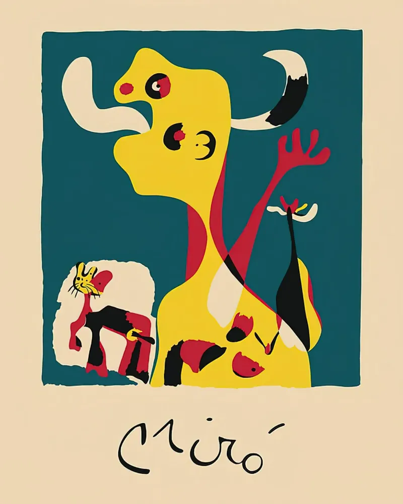 Manifesto d'epoca di Joan Miro pellicola backlit da phillipp veisenberg