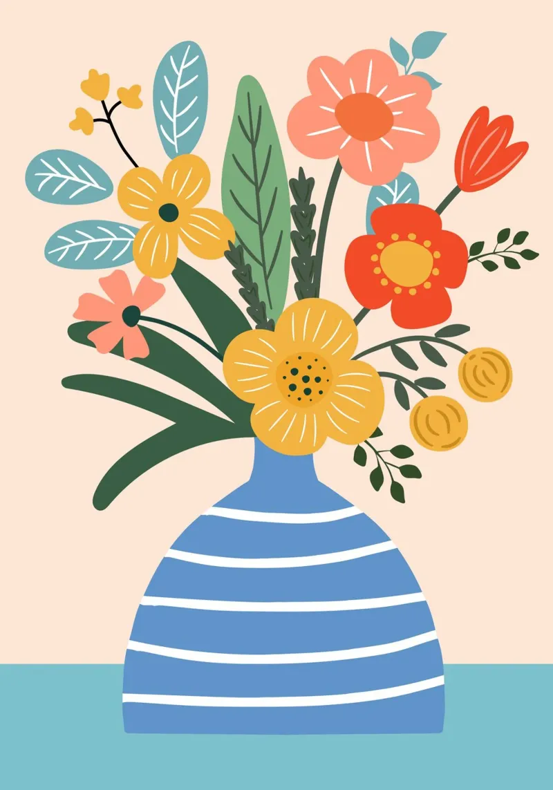 Colorful bouquet aluminium-dibond van LisaArtes
