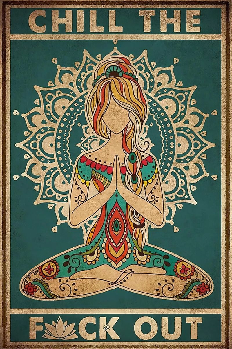 Yoga Chill De Fuck Out poster van Aaronshop