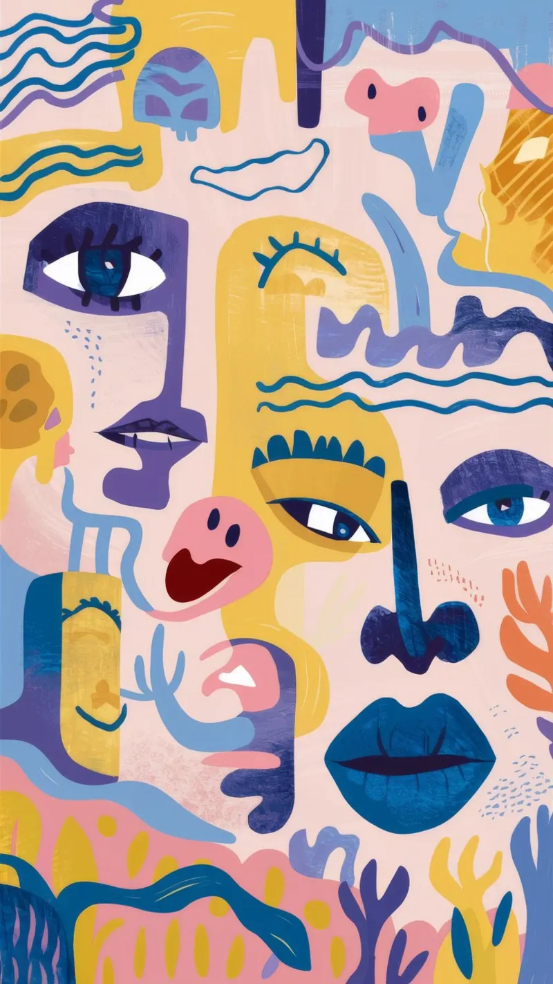 Surreale Visage Bloom poster con telaio in alluminio da Zep Layers