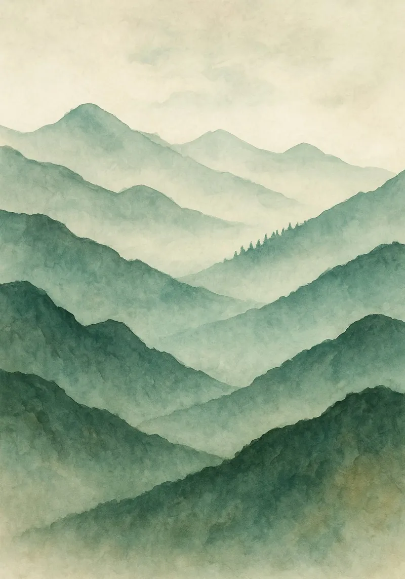 Misty Mountain Layers alluminio dibond da Mosaic Dialogue