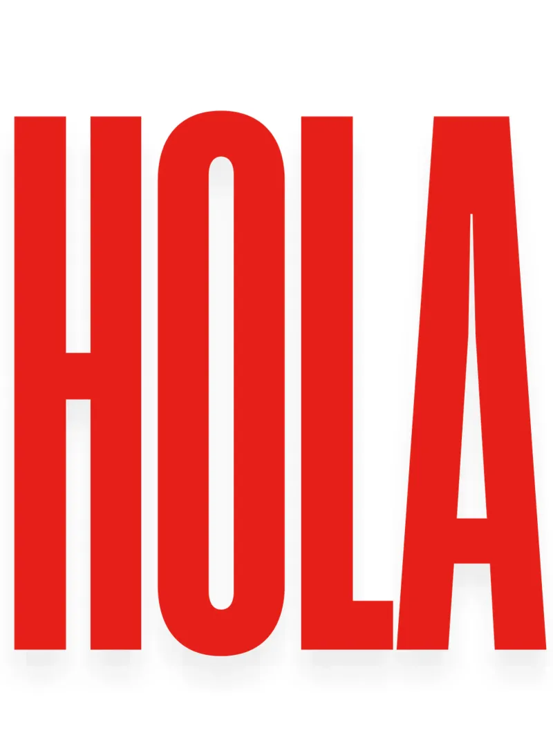 Hola in grassetto tipografico poster con telaio in plastica da The Quote Collective