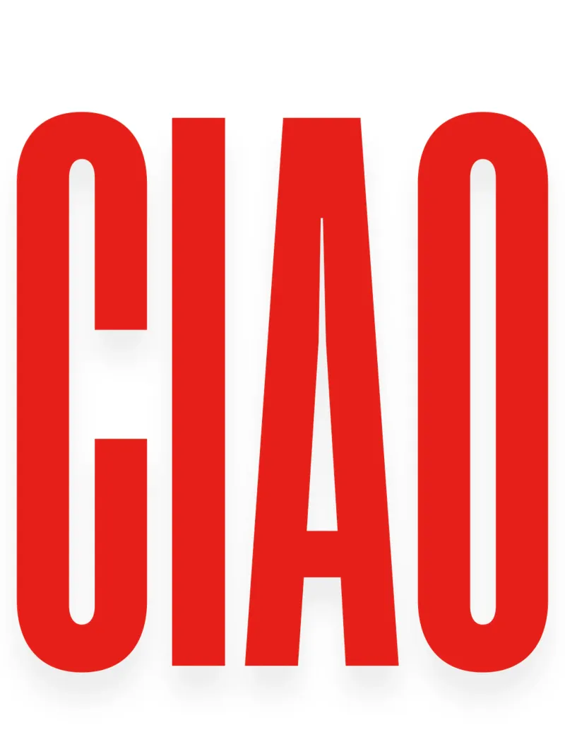 Minimalist “CIAO” Typography in Bold Red Letters canvas by The Quote Collective